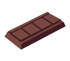 A bar of chocolate is shown on a white background vector