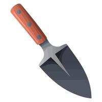 A shovel with a wooden handle on a white background vector