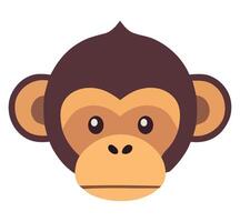 A monkey head with a brown face vector