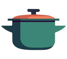 A pot with a lid on a white background vector