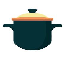 A pot with a lid on a white background vector
