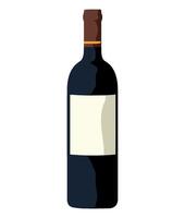 A bottle of wine on a white background vector