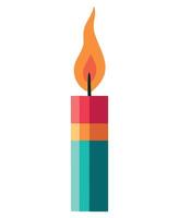 A candle with a flame on it vector