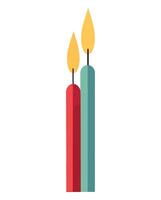 Two candles with one lit on each side vector
