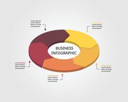 5 arrow template for infographic for presentation for 5 element vector