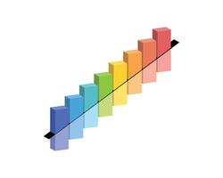 Pay structure design or salary structure for the maximum range, minimum range, midpoint in isometric graph vector