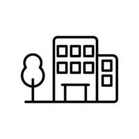 building with a tree icon vector