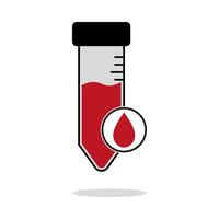 illustration of blood sample test tube with red liquid icon vector