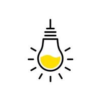 hanging lightbulb idea and creativity icon vector