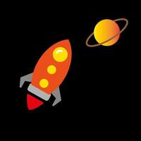 spaceship rocket launch space exploration illustration vector