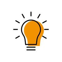 bright lightbulb idea icon vector