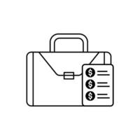 briefcase with document icon vector