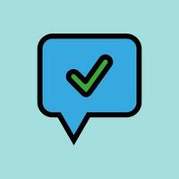 chat bubble with checkmark icon vector