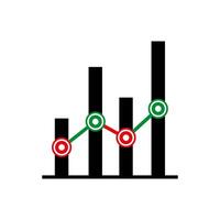 bar chart for financial indicator vector