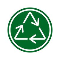 recycle symbol in a green circle vector