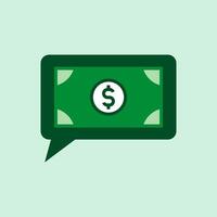 chatting bubble with money icon vector