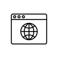 globe symbol in a browser window vector