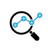 magnifying glass with uptrend chart vector