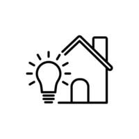 lightbulb and house icon vector