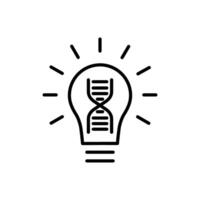 lightbulb with dna research idea icon vector