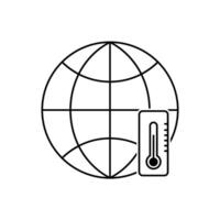 globe with thermometer icon vector