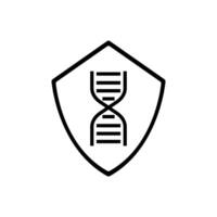 shield with DNA icon vector