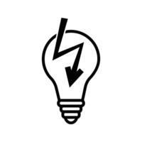 lightbulb with lightning bolt icon vector