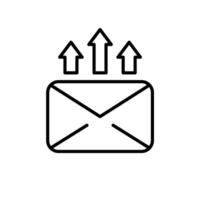 envelope with arrow up icon vector