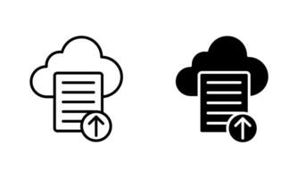 document upload to cloud icon vector