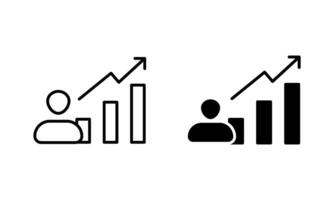 increasing chart with user profile icon vector