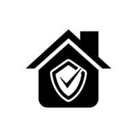 home with shiel and checkmark vector
