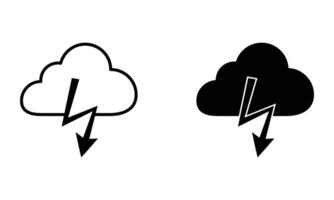 cloud with lightning bolt and thunderstorm icon vector
