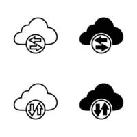 cloud computing with arrows icon vector