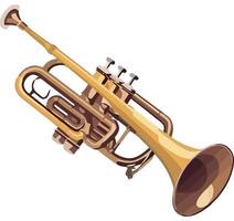 A golden trumpet on a white background vector