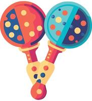 Two maracas with polka dots on them vector