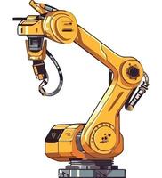 A robot is standing in front of a white background vector