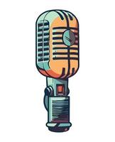 Retro microphone illustration vector