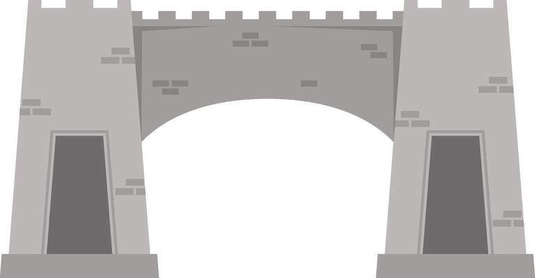 An illustration of a castle arch