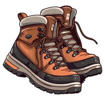 An illustration of a pair of hiking boots vector