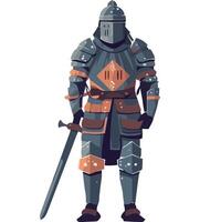 A knight in armor with a sword vector