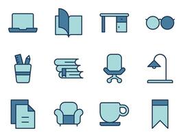 education and library lab icon symbol template collection vector