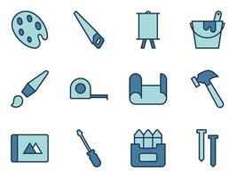 builder tools and paint studio icon symbol template collection vector