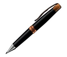 A black and brown pen with a black cap vector
