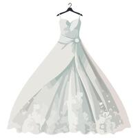 A wedding dress on a hanger vector