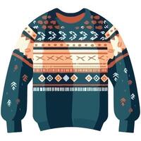 An illustration of a sweater with tribal patterns vector