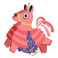 A cartoon pinata with a pink pony vector