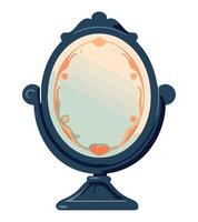 An old mirror with a blue background vector
