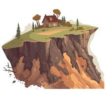An illustration of a house on an island vector