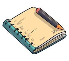 Notebook with pencil illustration vector