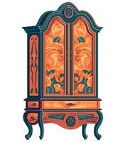 An old style armoire with ornate designs vector